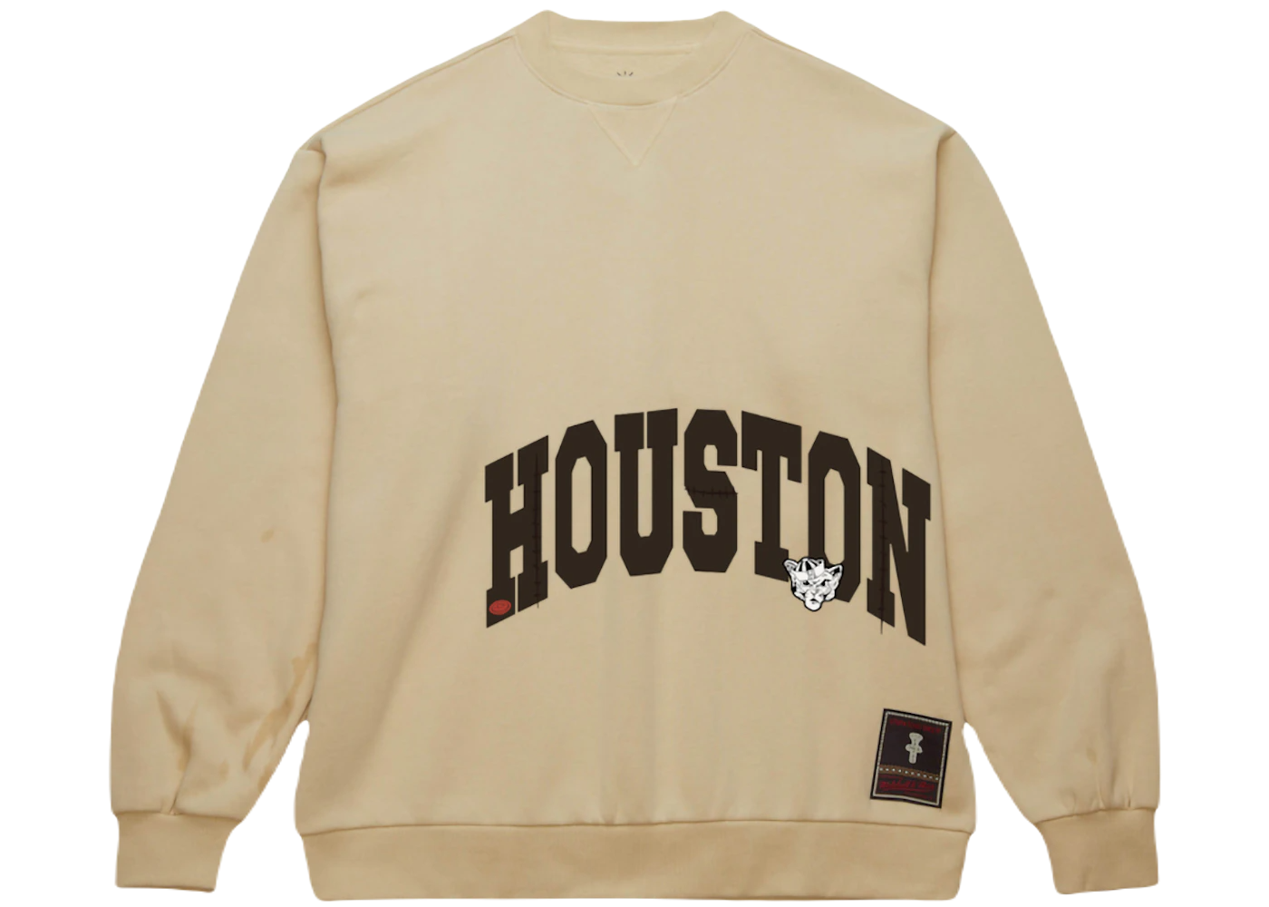 Travis Scott x Mitchell Ness Houston Cougars Pullover Sweatshirt Tan ...