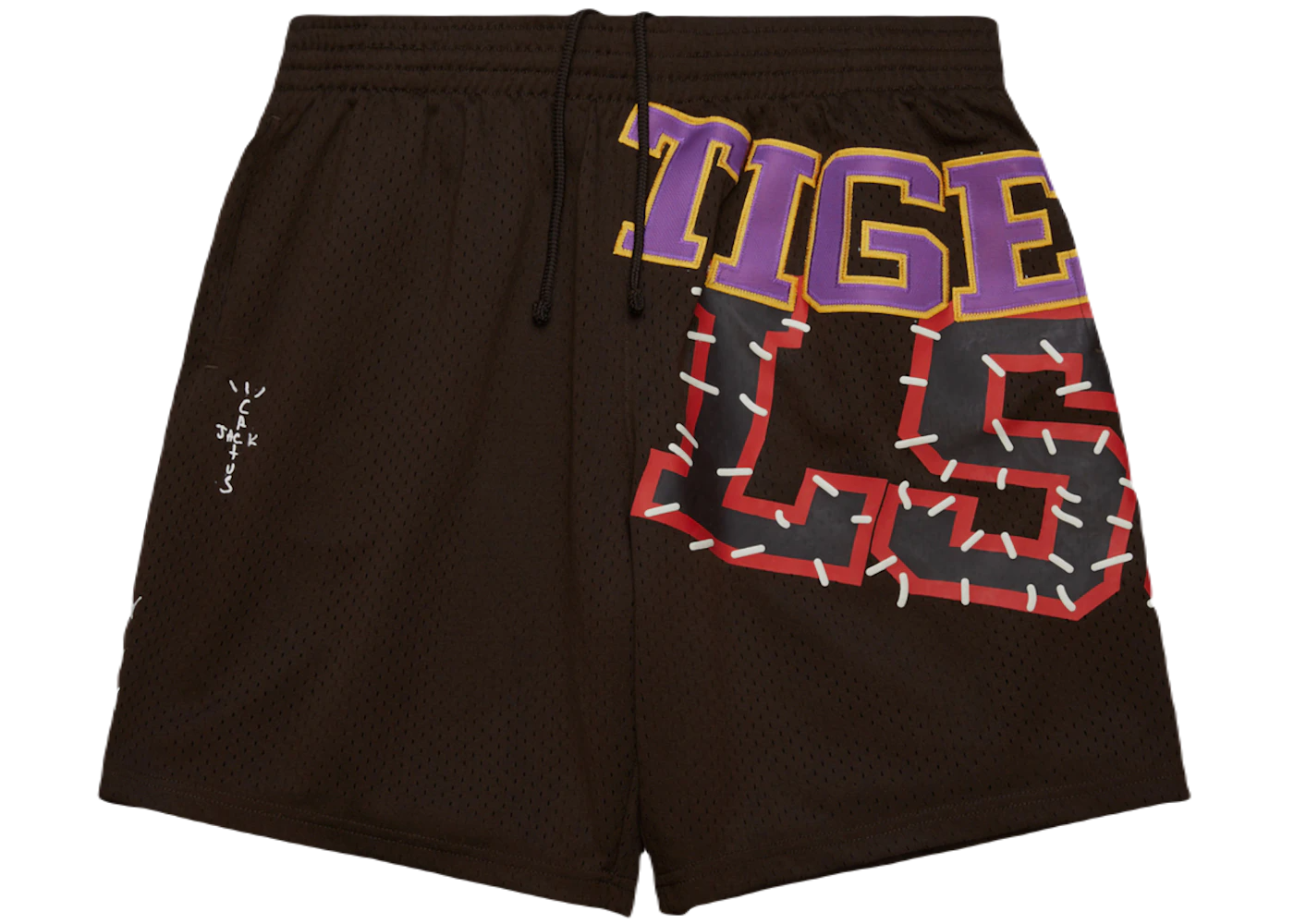 Travis Scott x Mitchell Ness LSU Tigers Basketball Shorts Brown