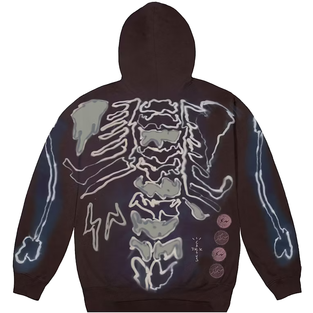 TRAVIS SCOTT CACTUS JACK FOR FRAGMENT SKELETON GRAFFITI FULL ZIP HOODIE