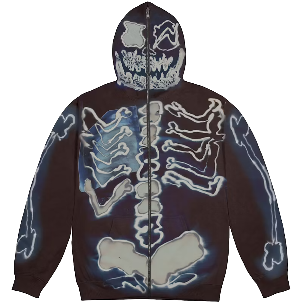TRAVIS SCOTT CACTUS JACK FOR FRAGMENT SKELETON GRAFFITI FULL ZIP HOODIE