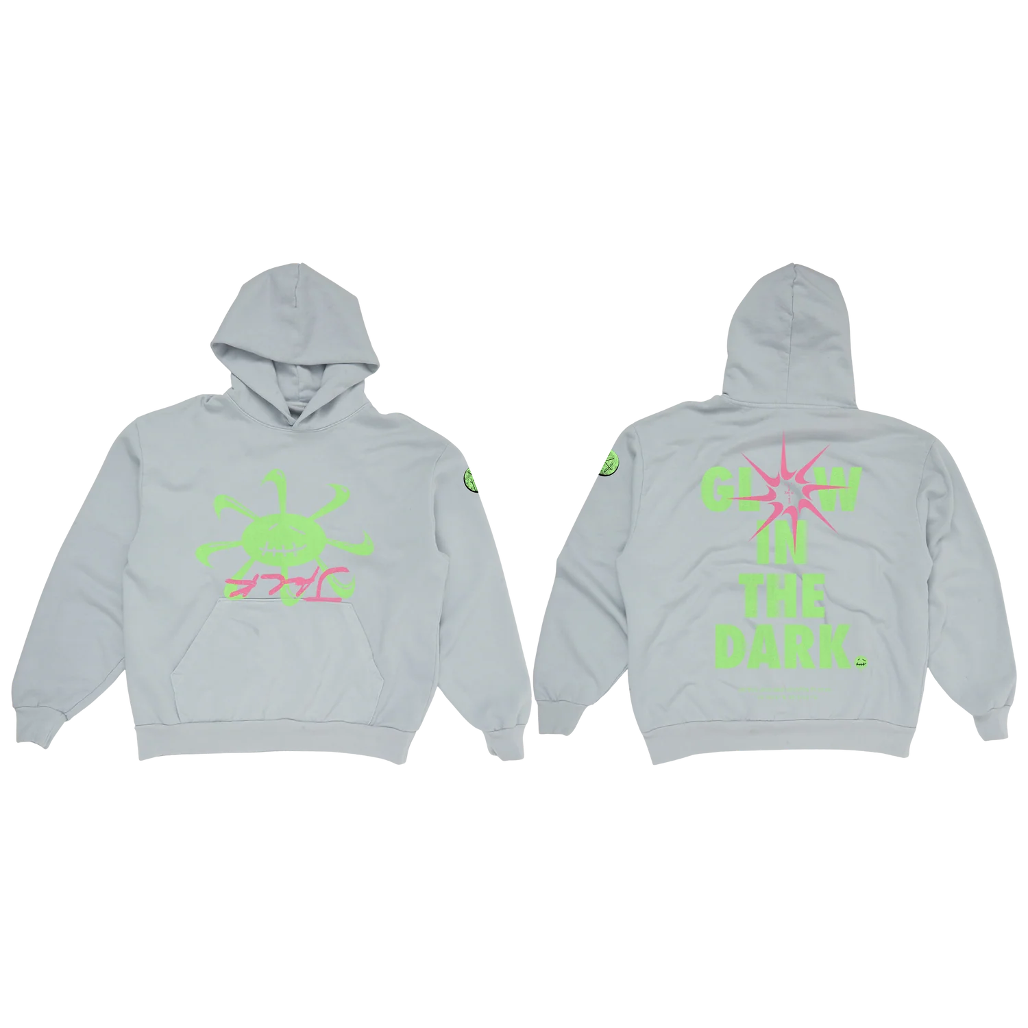 CJ X NIKE SMILEY GLOW IN THE DARK HOODIE (GRAY)